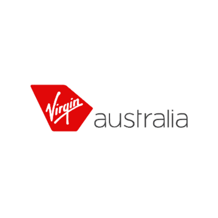 Virgin Australia logo featuring the red Virgin emblem on the left and the word "australia" in lowercase gray letters on the right.